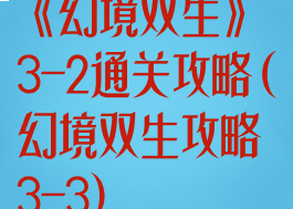 《幻境双生》3-2通关攻略(幻境双生攻略3-3)