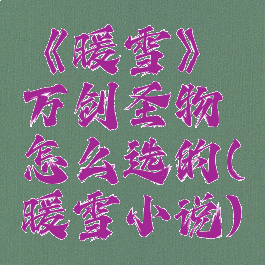 《暖雪》万剑圣物怎么选的(暖雪小说)