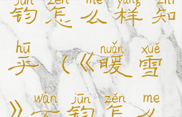 《暖雪》万钧怎么样知乎(《暖雪》万钧怎么样知乎)