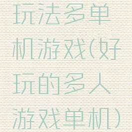 玩法多单机游戏(好玩的多人游戏单机)