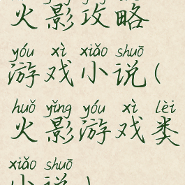 火影攻略游戏小说(火影游戏类小说)