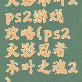 火影木叶2ps2游戏攻略(ps2火影忍者木叶之魂2)