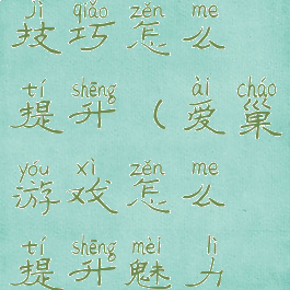 爱巢游戏技巧怎么提升(爱巢游戏怎么提升魅力值)