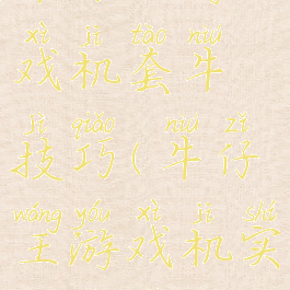 牛仔王游戏机套牛技巧(牛仔王游戏机实用技术)