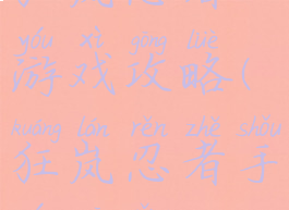 狂岚忍者游戏攻略(狂岚忍者手游官网)