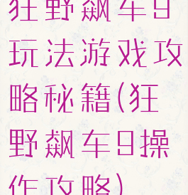 狂野飙车9玩法游戏攻略秘籍(狂野飙车9操作攻略)