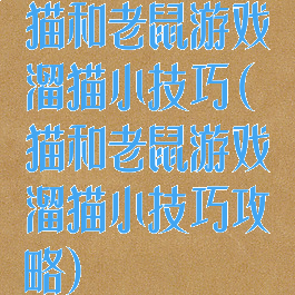 猫和老鼠游戏溜猫小技巧(猫和老鼠游戏溜猫小技巧攻略)