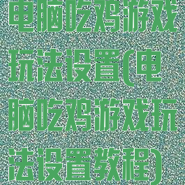 电脑吃鸡游戏玩法设置(电脑吃鸡游戏玩法设置教程)