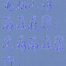 电脑吃鸡游戏技巧(吃鸡游戏窍门)