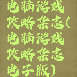 电脑游戏攻略杂志(电脑游戏攻略杂志电子版)