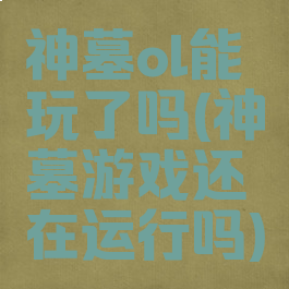神墓ol能玩了吗(神墓游戏还在运行吗)