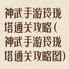 神武手游玲珑塔通关攻略(神武手游玲珑塔通关攻略图)