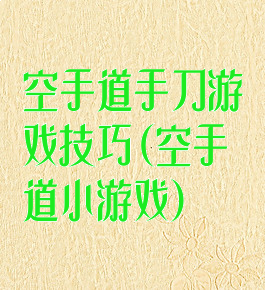 空手道手刀游戏技巧(空手道小游戏)