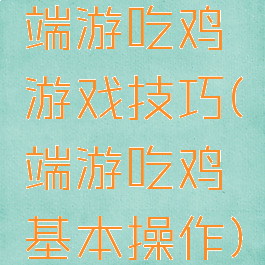 端游吃鸡游戏技巧(端游吃鸡基本操作)