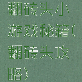 翻砖头小游戏秘籍(翻砖头攻略)