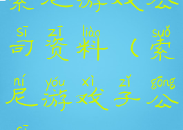 索尼游戏公司资料(索尼游戏子公司)