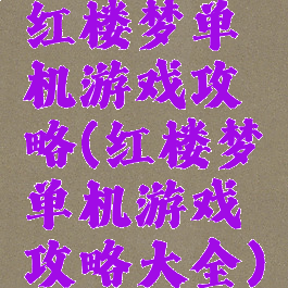 红楼梦单机游戏攻略(红楼梦单机游戏攻略大全)