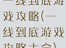 一线到底游戏攻略(一线到底游戏攻略大全)