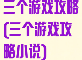 三个游戏攻略(三个游戏攻略小说)