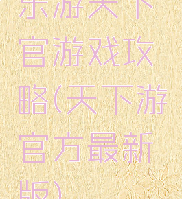 乐游天下官游戏攻略(天下游官方最新版)