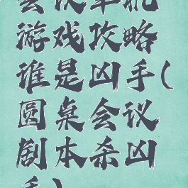 会议单机游戏攻略谁是凶手(圆桌会议剧本杀凶手)