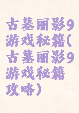 古墓丽影9游戏秘籍(古墓丽影9游戏秘籍攻略)