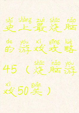 史上最烧脑的游戏攻略45(烧脑游戏50关)