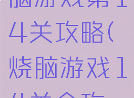 史上最烧脑游戏第14关攻略(烧脑游戏14关全攻略)