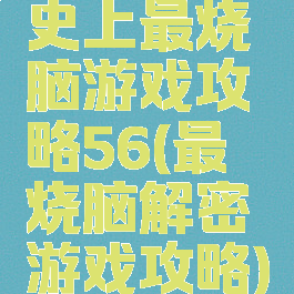 史上最烧脑游戏攻略56(最囧烧脑解密游戏攻略)