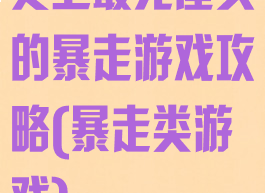 史上最无厘头的暴走游戏攻略(暴走类游戏)