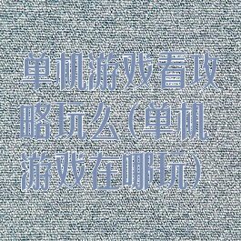 单机游戏看攻略玩么(单机游戏在哪玩)