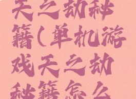 单机游戏天之劫秘籍(单机游戏天之劫秘籍怎么用)