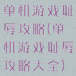 单机游戏耻辱攻略(单机游戏耻辱攻略大全)