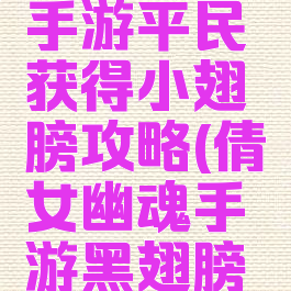 倩女幽魂手游平民获得小翅膀攻略(倩女幽魂手游黑翅膀怎么获得)
