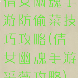 倩女幽魂手游防偷菜技巧攻略(倩女幽魂手游采薇攻略)