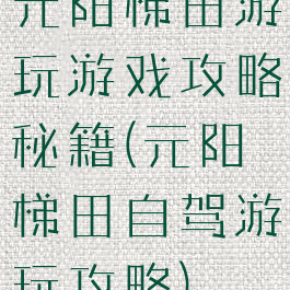 元阳梯田游玩游戏攻略秘籍(元阳梯田自驾游玩攻略)