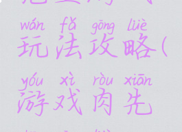 先生游戏玩法攻略(游戏肉先生攻略)