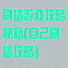 刷墙游戏攻略秘籍(自己刷墙攻略)