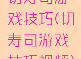 切寿司游戏技巧(切寿司游戏技巧视频)