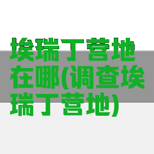 埃瑞丁营地在哪(调查埃瑞丁营地)