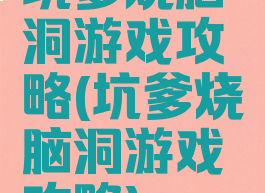 坑爹烧脑洞游戏攻略(坑爹烧脑洞游戏攻略)