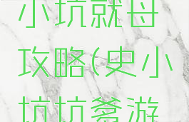 坑爹游戏小坑就母攻略(史小坑坑爹游戏)