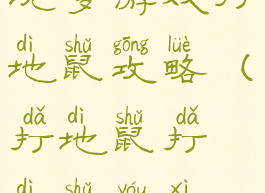 坑爹游戏打地鼠攻略(打地鼠打地鼠游戏)