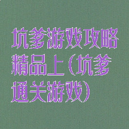 坑爹游戏攻略精品上(坑爹通关游戏)