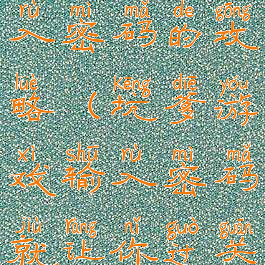 坑爹游戏输入密码的攻略(坑爹游戏输入密码就让你过关怎么过)