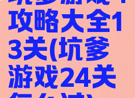 坑爹游戏4攻略大全13关(坑爹游戏24关怎么过)