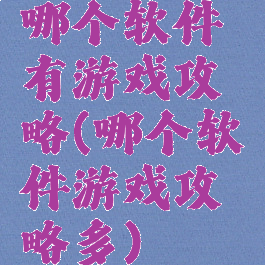 哪个软件有游戏攻略(哪个软件游戏攻略多)
