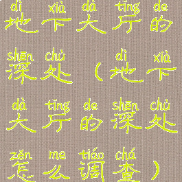 地下大厅的深处(地下大厅的深处怎么调查)