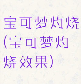 宝可梦灼烧(宝可梦灼烧效果)