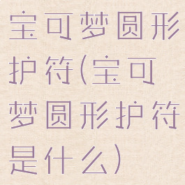 宝可梦圆形护符(宝可梦圆形护符是什么)